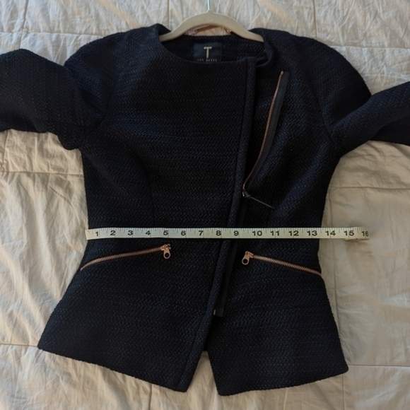 Ted Baker Ayeleen Textured Jacket Navy Tweed - Picture 11 of 12